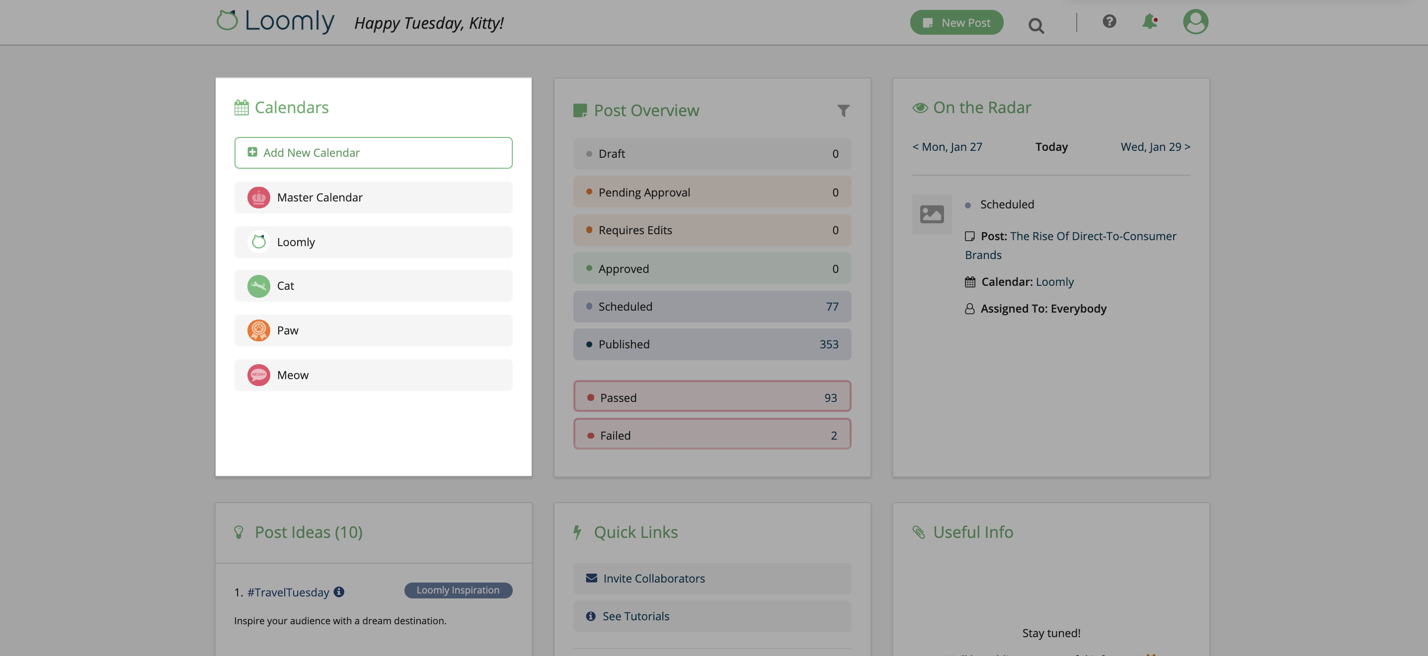 Social media calendar use cases agencies step one screenshot
