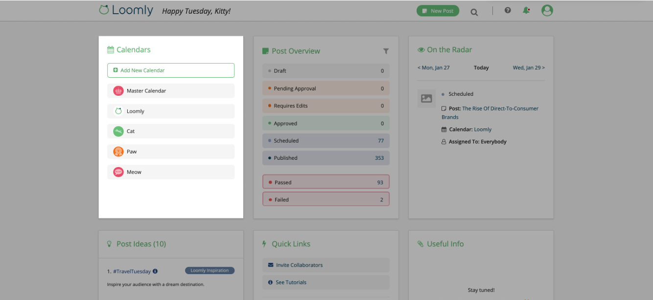 Social media calendar use cases remote teams step one screenshot