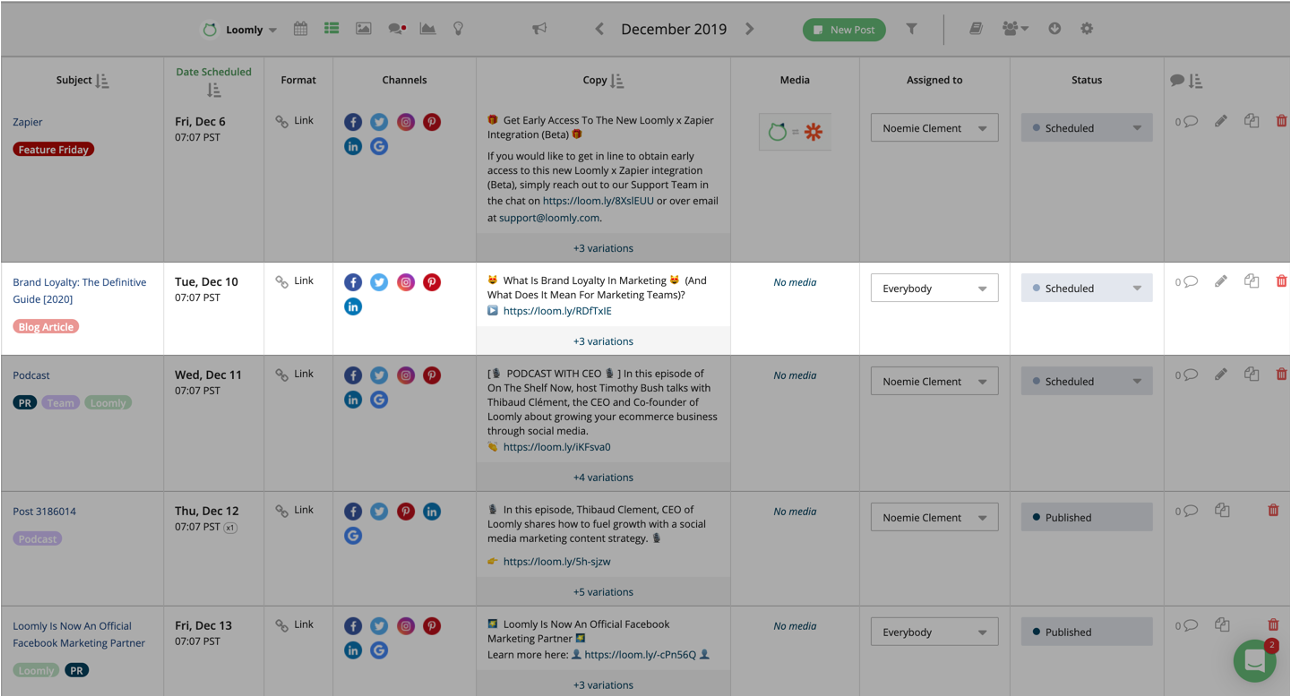 Social media calendar use cases remote teams step one screenshot