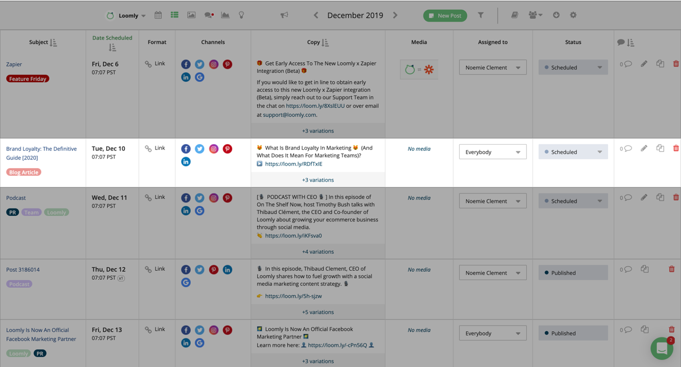 Social media calendar use cases remote teams step one screenshot