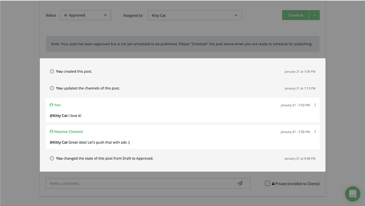 Social media calendar use cases remote teams step four screenshot