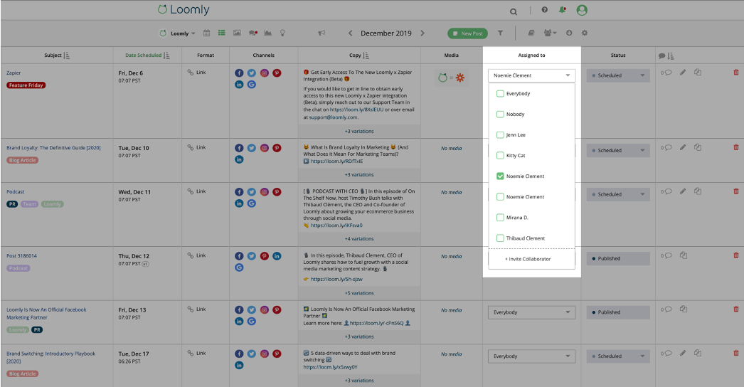 Social media calendar use cases remote teams step one screenshot